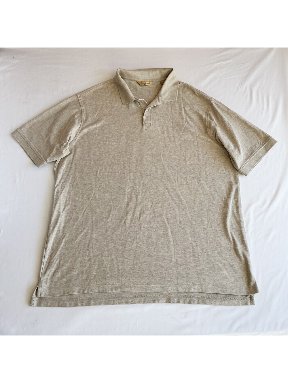 Roundtree & Yorke Gold Label Beige Heather Golf Polo Shirt Big & Tall 2XLT